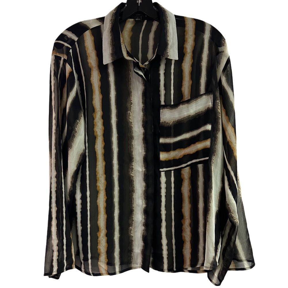 Ann Taylor Factory Sheer Striped Top Size S